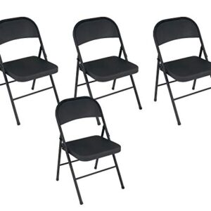 Cosco Black, Steel Folding Chair, 4 Pack