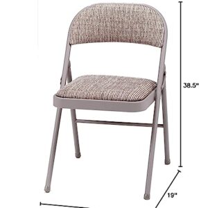 MECO 4-Pack Deluxe Fabric Padded Folding Chair, Chicory Lace Frame and Motif Fabric Seat and Back