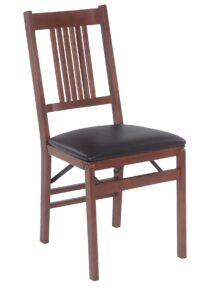 meco stakmore true mission folding chair fruitwood finish, set of 2