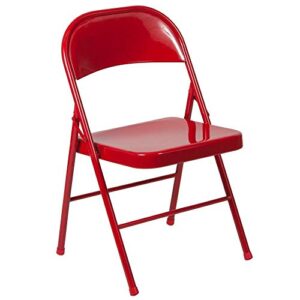 flash furniture 2 pack hercules series double braced red metal folding chair