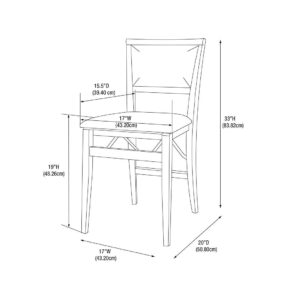 Linon Keira Pad Folding Chair, Set of 2, Engineered Wood
