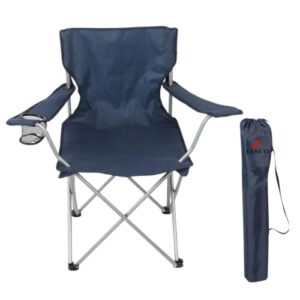 Trail Basic Quad Folding Camp Chair with Cup Holder & Carry Bag - Durable, Portable Outdoor Chair for Camping, Tailgating, and More - Blue, Adult Size (1)