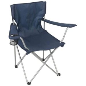 Trail Basic Quad Folding Camp Chair with Cup Holder & Carry Bag - Durable, Portable Outdoor Chair for Camping, Tailgating, and More - Blue, Adult Size (1)