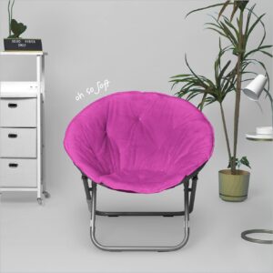 Urban Shop Faux Fur Saucer Chair, Pink