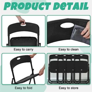 Sintuff 12 Pcs Plastic Folding Chair Steel Folding Dining Chairs Folding Chairs Bulk Fold up Event Chair Portable Commercial Chair with Steel Frame 350lb for Office Wedding Indoor (Black)