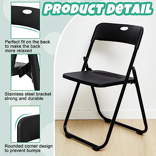 Sintuff 12 Pcs Plastic Folding Chair Steel Folding Dining Chairs Folding Chairs Bulk Fold up Event Chair Portable Commercial Chair with Steel Frame 350lb for Office Wedding Indoor (Black)