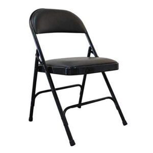 padded folding chair, vinyl, black, 300 lb.