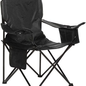 Amazon Basics XL Folding Padded Outdoor Camping Chair with Carrying Bag - 38 x 24 x 36 Inches, Black