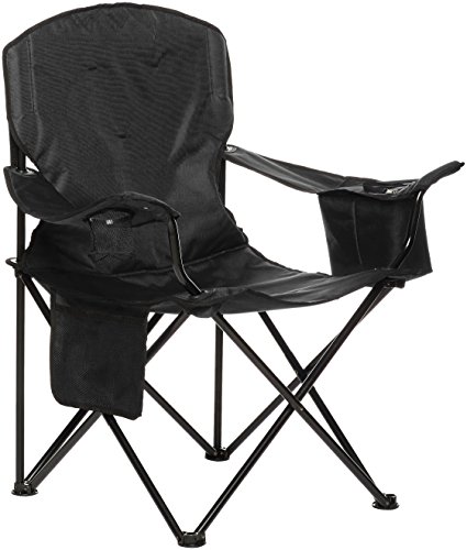 Amazon Basics XL Folding Padded Outdoor Camping Chair with Carrying Bag - 38 x 24 x 36 Inches, Black