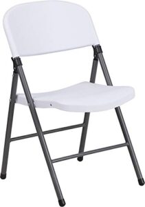 flash furniture mirra 6 pack hercules series 330 lb. capacity granite white plastic folding chair with charcoal frame