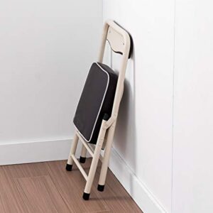 Takeda Corporation Folding Chair, Pipe Chair, Kitchen Chair, Low Type, Office, Steel, Metal, Brown/Beige