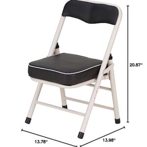 Takeda Corporation Folding Chair, Pipe Chair, Kitchen Chair, Low Type, Office, Steel, Metal, Brown/Beige