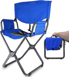 metkiio camping chair – outdoor folding chairs for outside – portable chairs for adults with cup holder, media pocket – load-bearing folding camping chairs for tailgating, sports, picnics