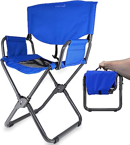 METKIIO Camping Chair – Outdoor Folding Chairs for Outside – Portable Chairs for Adults with Cup Holder, Media Pocket – Load-Bearing Folding Camping Chairs for Tailgating, Sports, Picnics