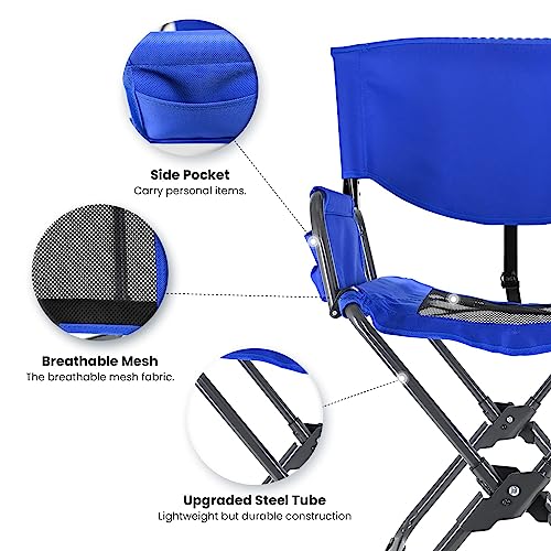 METKIIO Camping Chair – Outdoor Folding Chairs for Outside – Portable Chairs for Adults with Cup Holder, Media Pocket – Load-Bearing Folding Camping Chairs for Tailgating, Sports, Picnics