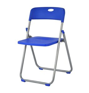 yosogo ergonomic compact portable steel frame plastic foldable chair for home, restaurant, student and office (blue)