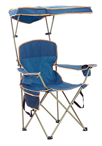 Quik Shade Full Size Shade Folding Chair, Royal Blue, 2'L x 3'W x 4.3'H (160048DS) & MAX Shade Chair, Blue