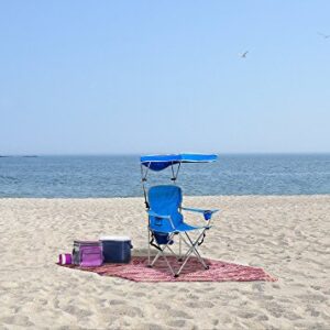 Quik Shade Full Size Shade Folding Chair, Royal Blue, 2'L x 3'W x 4.3'H (160048DS) & MAX Shade Chair, Blue