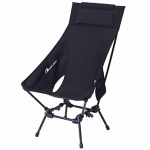 moon lence camping chairs for adults, adjustable oversize beach chair lawn chair with high back - large capacity, heavy duty - backpacking chair folding chair for hiking fishing