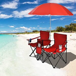 reuniong folding camping chairs, 60d x 20.5w x 35h inch, red