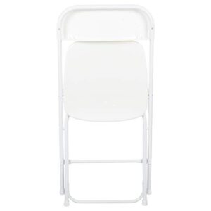 EMMA + OLIVER Set of 10 White Stackable Folding Plastic Chairs - 650 LB Weight Capacity