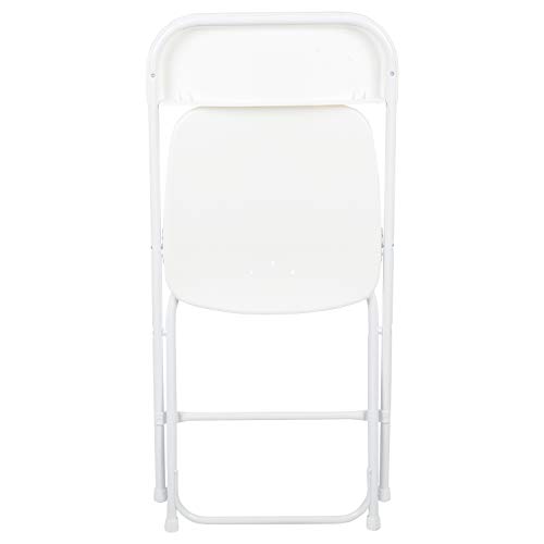 EMMA + OLIVER Set of 10 White Stackable Folding Plastic Chairs - 650 LB Weight Capacity