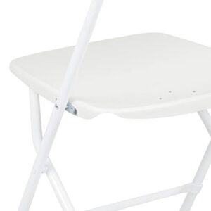 EMMA + OLIVER Set of 10 White Stackable Folding Plastic Chairs - 650 LB Weight Capacity