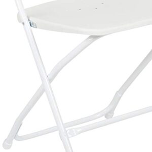 EMMA + OLIVER Set of 10 White Stackable Folding Plastic Chairs - 650 LB Weight Capacity