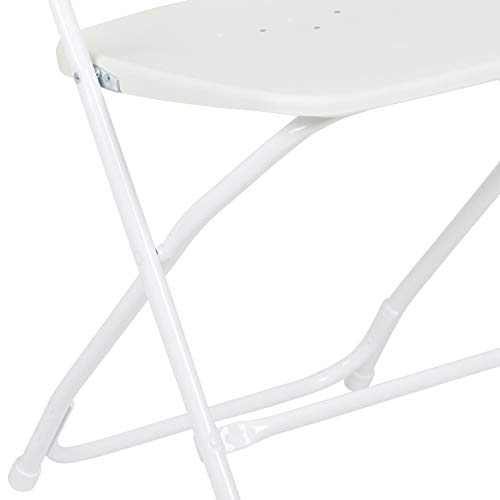 EMMA + OLIVER Set of 10 White Stackable Folding Plastic Chairs - 650 LB Weight Capacity