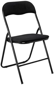 urban shop velvet folding chair, black
