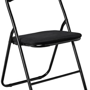 Urban Shop Velvet Folding Chair, Black