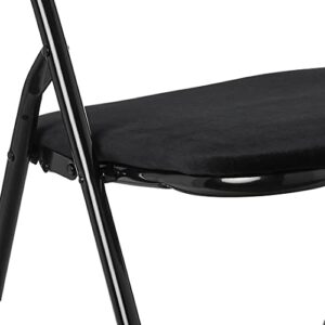 Urban Shop Velvet Folding Chair, Black