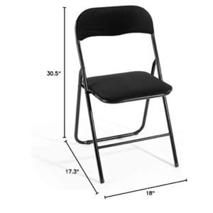 Urban Shop Velvet Folding Chair, Black