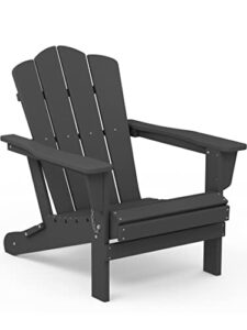 kingyes folding adirondack chair, hdpe all-weather folding adirondack chair, grey