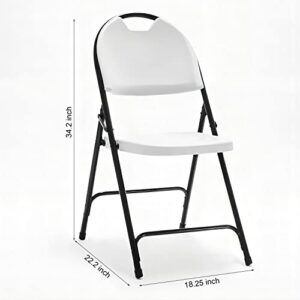 Alextend 4 Pack Plastic Folding Chairs with 350lbs Weight Capacity, Stackable Event Chair, Lightweight Folding Chair (White)