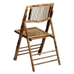 Flash Furniture Bamboo Folding Chairs | Set of 2 Bamboo Wood Folding Chairs