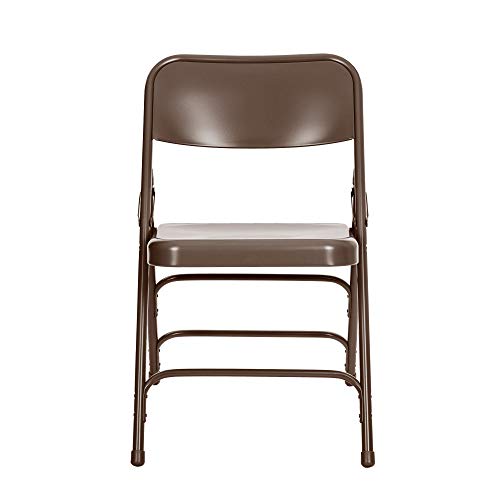 OEF Furnishings Triple Brace Steel Folding Chair, Brown