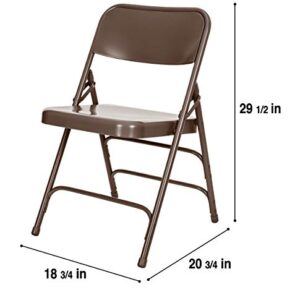 OEF Furnishings Triple Brace Steel Folding Chair, Brown