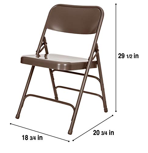 OEF Furnishings Triple Brace Steel Folding Chair, Brown