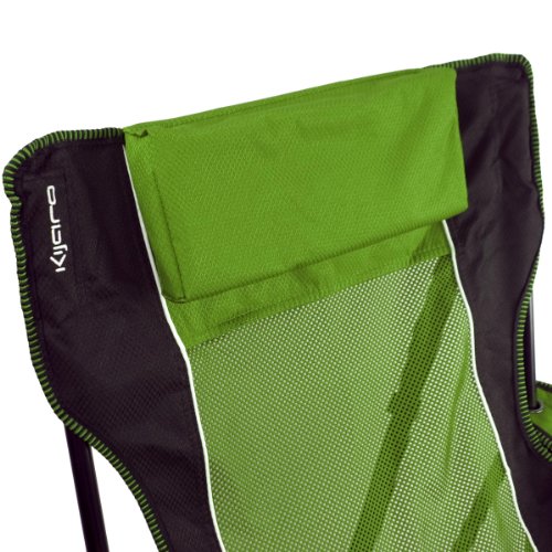 Kijaro Sling Folding Camping Chair - Enjoy the Outdoors in this Outdoor Chair with a Built-in Cup Holders and Side Organizer - Includes a Detachable Pillow - Ireland Green