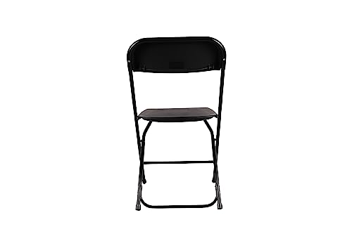 BTEXPERT Plastic Folding Steel Frame Commercial High Capacity Event Chair Lightweight Set for Office Wedding Party Picnic Kitchen Dining Church School Set of 2, Black