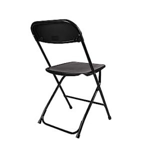 BTEXPERT Plastic Folding Steel Frame Commercial High Capacity Event Chair Lightweight Set for Office Wedding Party Picnic Kitchen Dining Church School Set of 2, Black