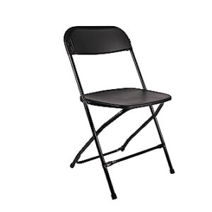 BTEXPERT Plastic Folding Steel Frame Commercial High Capacity Event Chair Lightweight Set for Office Wedding Party Picnic Kitchen Dining Church School Set of 2, Black