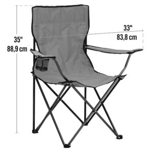 Quik Chair Portable Folding Chair with Arm Rest Cup Holder and Carrying and Storage Bag, Blue