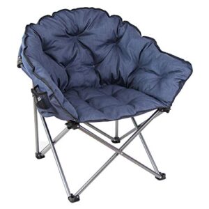 MacSports C932S-130, Blue Padded Cushion Outdoor Folding Lounge Patio Club Chair