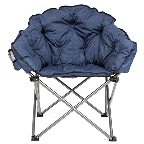 MacSports C932S-130, Blue Padded Cushion Outdoor Folding Lounge Patio Club Chair