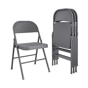 coscoproducts cosco all- steel folding chair, 4-pack, gray