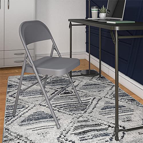 CoscoProducts COSCO All- Steel Folding Chair, 4-Pack, Gray