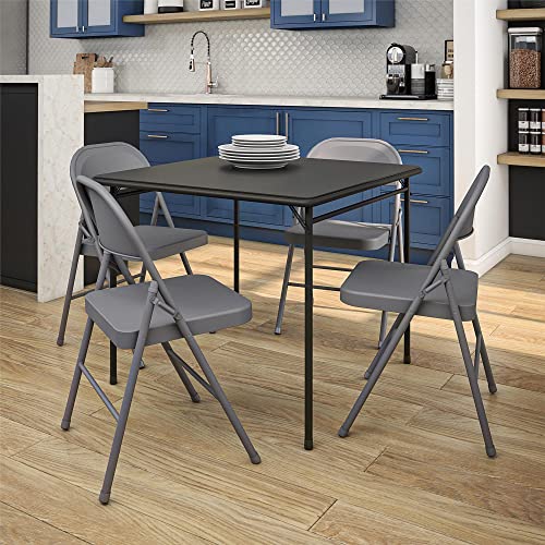 CoscoProducts COSCO All- Steel Folding Chair, 4-Pack, Gray