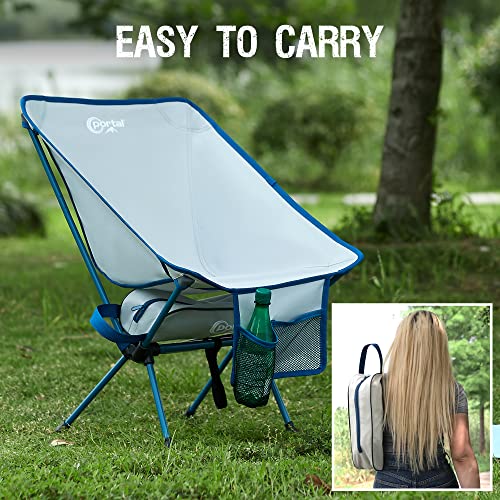 PORTAL Folding Camp Chairs Portable Backpacking Chair Comapct Beach Chair for Hiking Travel Outdoor Sports Picnic Garden Festival Lightweight, 225LBS